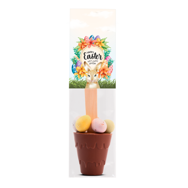 Easter – Eco Info Card – Hot Choc Spoon with Speckled Eggs